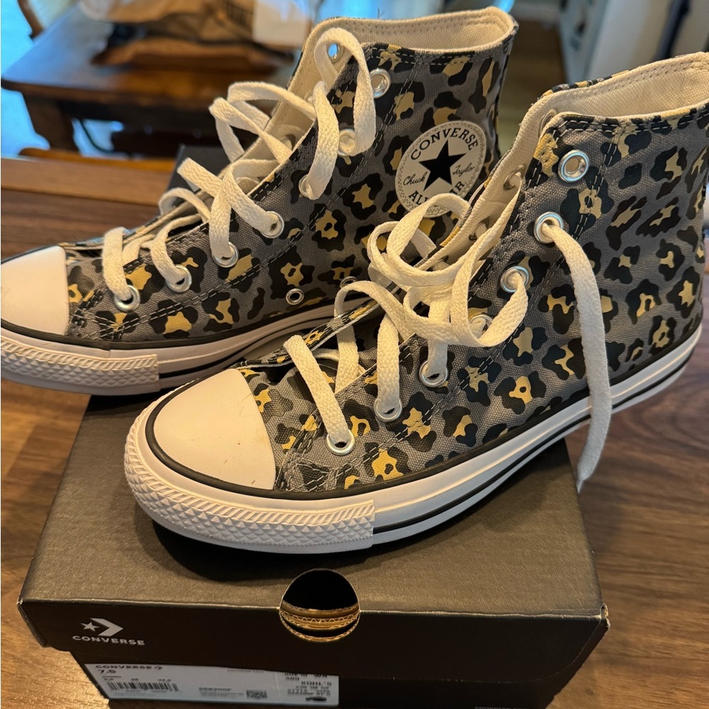 Converse Gray and Black High-Top Sneakers